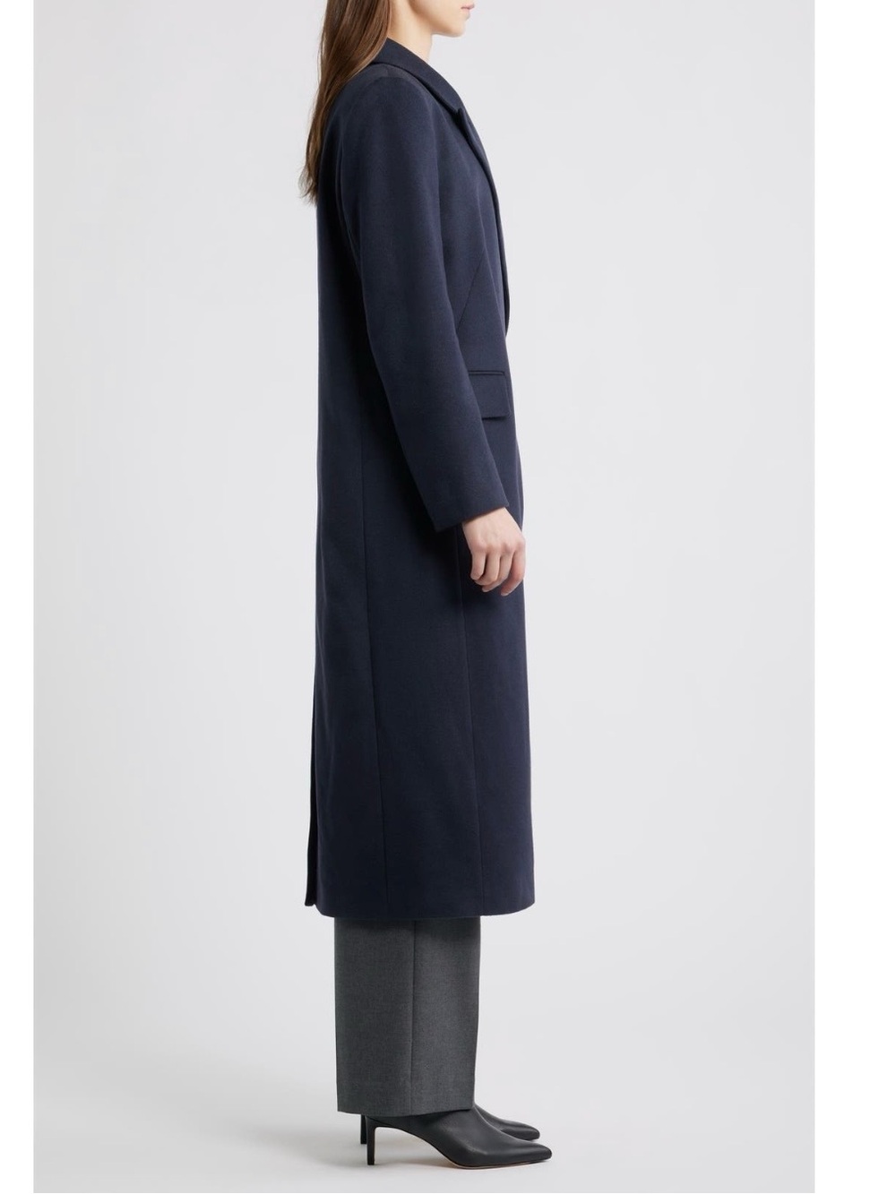 Boss Callafy Cashmere Coat in Dark Blue Size 4 - Picture 4 of 13